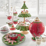 Boxtoday Snack Rack Christmas Tree Dessert Candy Plate Snack Tray Double Layer Cake Stand Fruit Holder Cupcake Rack Bowl Xmas Decoration