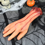 Boxtoday Bloody Fake Broken Severed Human Hands Arm Scary Cut Off Bloody Hand Legs Life Size Halloween Prop Haunted DIY Party Decoration