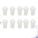 Boxtoday 50/100Pcs 360ml/380ml/500ml Disposable Clear Plastic Cups with a Hole Dome Lids for Tea Fruit Juice Tea Disposable Cup Tableware