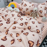 Boxtoday Cute Duvet Cover Set No Filling Soft Spring Autumn New Bed Sheet Pillowcases Single Double Size Boys Girls Bedding Kit