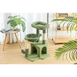 Boxtoday Cat Tree, Small Cat Tower with Sisal Scratching Post and Hammock Green, Cat Condo