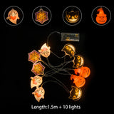 Boxtoday Halloween String Lights Plastic Pumpkin Bat Spider Ghost Pendant Fairy Light Halloween Decorations 2024 trick or treat Gift