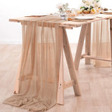 Boxtoday Chiffon Table Runner Nude Sheer Fabric Silk Wedding Arch Overlay Draping Stage Bridal Shower Decor Birthday Party Table Decor