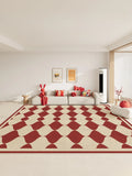 Boxtoday Red Plaid Carpet Lines Artistic Luxurious Bedroom Rugs Large Size Living Room Carpets Comfortable Soft Machine Washable Rug 양탄자