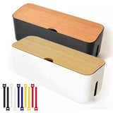 Boxtoday Cable Storage Box Power Strip Wire Case Anti Dust Charger Socket Organizer Network Line Storage Bin Charger Wire Management