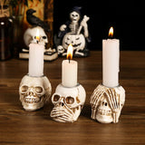 Boxtoday Halloween Skeleton Palm Candlestick Spooky Decoration Ornaments Resin Skull Halloween Gifts Candle Holders Decor for Table