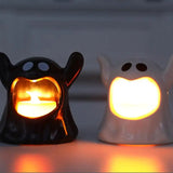 Boxtoday 2024 New Halloween Ghost Lamp With LED Flameless Candles Decorative Halloween Party Ghosts Horror Atmosphere Props Decoration