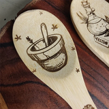 Boxtoday Set of 3 Kitchen Witch Decorative Spoon Wood Burning Halloween Kitchen Favor for Family Halloween Decor Home 2024 Supplies Party