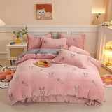 Boxtoday Warm Winter Antistatic Thick Duvet Cover Microfiber Quilt Cover Coral Fleece Queen King Size Double Sided Velvet Bedding Set