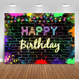 Boxtoday Birthday Banner Print Glowing Photographic Background Celebration-Ready Fluorescence Backdrop for Photography Props