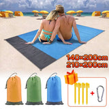 Boxtoday 200x210cm Waterproof Beach Cushion Pocket Outdoor Picnic Camping Beach Mat Portable Lightweight Picnic Mat Camping Floor Mats