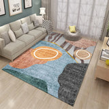 Boxtoday Nordic Style Living Room Carpet Indoor Gilt Abstract Square Floor Mat Printed Sofa Coffee Table Rug Home Decoration Washable Mat