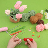 Boxtoday Crochet Flower Kit for Beginners With Instruction Knitting Yarn Thread Hook Needles Easy Knit Accessories Set DIY Craft