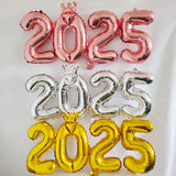 Boxtoday 1set 2025 Crown Number Foil Balloon For New Years Eve Party Supplies Christmas Party Graduation Decor New Year Balloon Globos