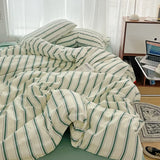 Boxtoday Green Stripe Series Printed Soft Bedding Set Duvet Cover Bedclothes Bedspread Pillowcases Flat Sheets Comforter Sets for Girls