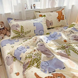 Boxtoday Cute Cartoon Bedding Set Kids Adult Favorite Duvet Cover Pillowcase Flat Sheet Single Full Size Queen Girls Boys Bed Linens