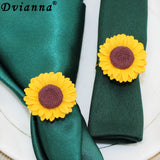 Boxtoday 20Pcs Artificial Sunflower Napkin Rings Yellow Flowers Napkin Holder for Dining Table Decor World Bee Day Decorations HWE123