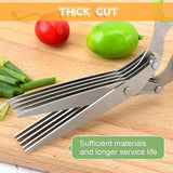 Boxtoday 1/2pcs Multi-functional Stainless Steel 5 Layers Kitchen Scissors Pepper Shredded Chopped Scallion Cutter Laver Cut Cooking Tool