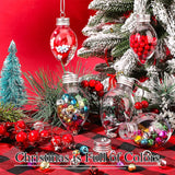 Boxtoday Fillable Light Bulb Shaped Christmas Ornaments Plastic Candy Containers DIY Clear Filled Bulbs with Screw Off Caps for Christmas