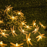 Boxtoday Solar Dragonfly String Lights Outdoor Fairy Lights with 8 Modes Waterproof Solar Powered for Patio Yard Christmas Decor 695