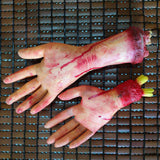 Boxtoday Bloody Fake Broken Severed Human Hands Arm Scary Cut Off Bloody Hand Legs Life Size Halloween Prop Haunted DIY Party Decoration