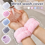 Boxtoday Reusable Spa Wrist Washband Soft Microfiber Towel Wristbands For Washing Face Women Girls Yoga Running Sport Wrist Sweatband