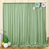 Boxtoday 2pcs 5x8/10ft Wrinkle Free White Satin Backdrop Curtains For Wedding Birthday Parties Photography Background Baby Shower Decor