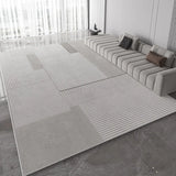 Boxtoday Light Grey Carpet Luxurious Geometric Stripes Living Room Carpets Large Size Decorative Rugs Comfortable Easy Clean Bedroom Rug