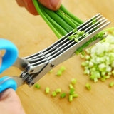 Boxtoday Stainless Steel Muti-Layers Kitchen Scissors Vegetable Cutter Scallion Herb Laver Spices Cooking Tool Cut Kitchen Accessories