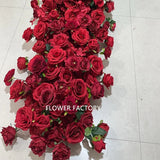 Boxtoday Red Burgundy Rose 5D Wedding Backdrop Arch Decor Floral Arrangement Table Runner Flower Row Event Arch Flower Strip Party Props