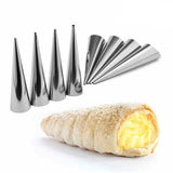 Boxtoday 6/12/24pcs Kitchen Stainless Steel Baking Cones Horn Pastry Roll Cake Mold Spiral Baked Croissants Tubes Cookie Dessert Tool ZXH