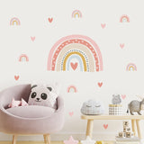 Boxtoday Boho Pink Sweet Rainbow Hearts Wall Decals Nursery Girls Boys Bedroom Decor Art Sticker Mural Posters Baby Room Home Decoration