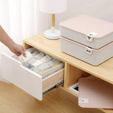 Boxtoday 1/10/15 Grid Plastic Underwear Storage Box with Cover with Mark Closet Organizer Drawer for Underwear Socks Box Bra Organizer