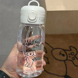 Boxtoday Plastic Water Bottles Water Cup with Straw Cute Printing Dog Cups Large Capacity Sports Cups Portable Water Cups Drinkware