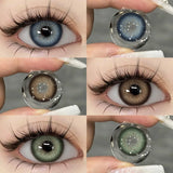 Boxtoday 2pcs New Colored Contacts Lenses for Eyes Brown Eyes Contact Lenses Fashion Blue Eye Lens Yearly Makeup Contacts 14.5mm