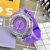 Boxtoday L34 New Women's Watch Glow Rhinestone LED Harajuku Korean Fashion Trend Male and Female Student Couple Quartz Wristwatches