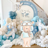 Boxtoday 36inch Aviator Bear Cutouts Cardboard Baby Blue Party Decoration Flight Theme Boys Birthday Baby Shower Anniversary Photo Props