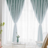 Boxtoday  Tulle Gauze curtain with star Pelmet Hook Double curtains in the bedroom blackout living room kitchen luxury