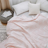 Boxtoday -Summer Quilts Cotton Gauze Japanese-Style Decorative Bed Throw Blankets Cover Pink Bedspreads For Sofa Bedding 150*230/200cm