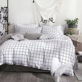 Boxtoday Plain Grid Bedding Set