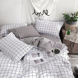 Boxtoday Plain Grid Bedding Set