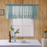 Boxtoday  Floral Lace Sheer Curtains Rod Pockets Windows Voile for Bedroom Kitchen Soft White Short Tulle Curtain Drape Blinds