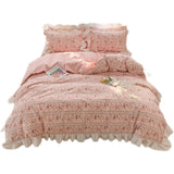 Boxtoday -New Princess Style Girls Bedding Set Ruffle Bed Sheet 100% Cotton Quilt Cover Queen King Size Fitted Bed Sheets With Pillow Case