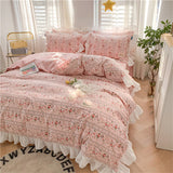 Boxtoday -New Princess Style Girls Bedding Set Ruffle Bed Sheet 100% Cotton Quilt Cover Queen King Size Fitted Bed Sheets With Pillow Case