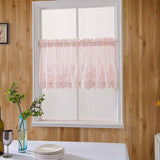 Boxtoday  Floral Lace Sheer Curtains Rod Pockets Windows Voile for Bedroom Kitchen Soft White Short Tulle Curtain Drape Blinds