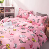 Boxtoday -Home Bed Duvet Quilt Cover Set Flat Sheet Pillowcase Soft Bedding Set for Adult Kids Twin Queen Cotton Ployester