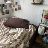 Boxtoday Beige & Brown Vintage Striped Bedding Set