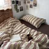 Boxtoday Beige & Brown Vintage Striped Bedding Set