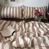 Boxtoday Beige & Brown Vintage Striped Bedding Set