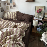 Boxtoday Beige & Brown Vintage Striped Bedding Set